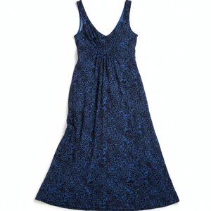 Boden Blue Paisley Midi Dress Sleeveless Scoop Neck A Line Petite 2P